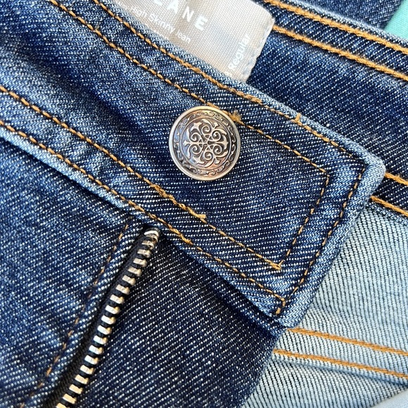 New! Everlane The way High Clean Front Skinny Jeans Mid Blue Size 28 - Picture 6 of 14